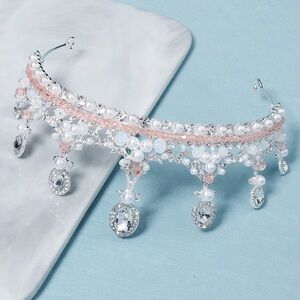 Pink princess tiara crown royal crystal crown